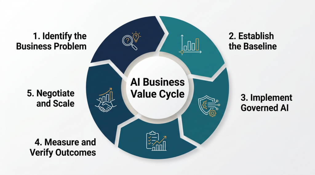 A five-step cycle for converting AI skills into credible business results and salary-negotiation leverage