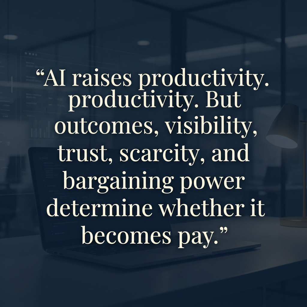 The relationship between AI productivity, business outcomes, visibility, governance, and bargaining power