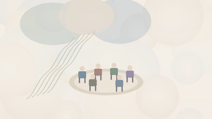 Cover: Soft canopy over people gathered around a shared circular table — suggesting growth directed toward public benefit and shared outcomes (editorial illustration — no text or logos).
