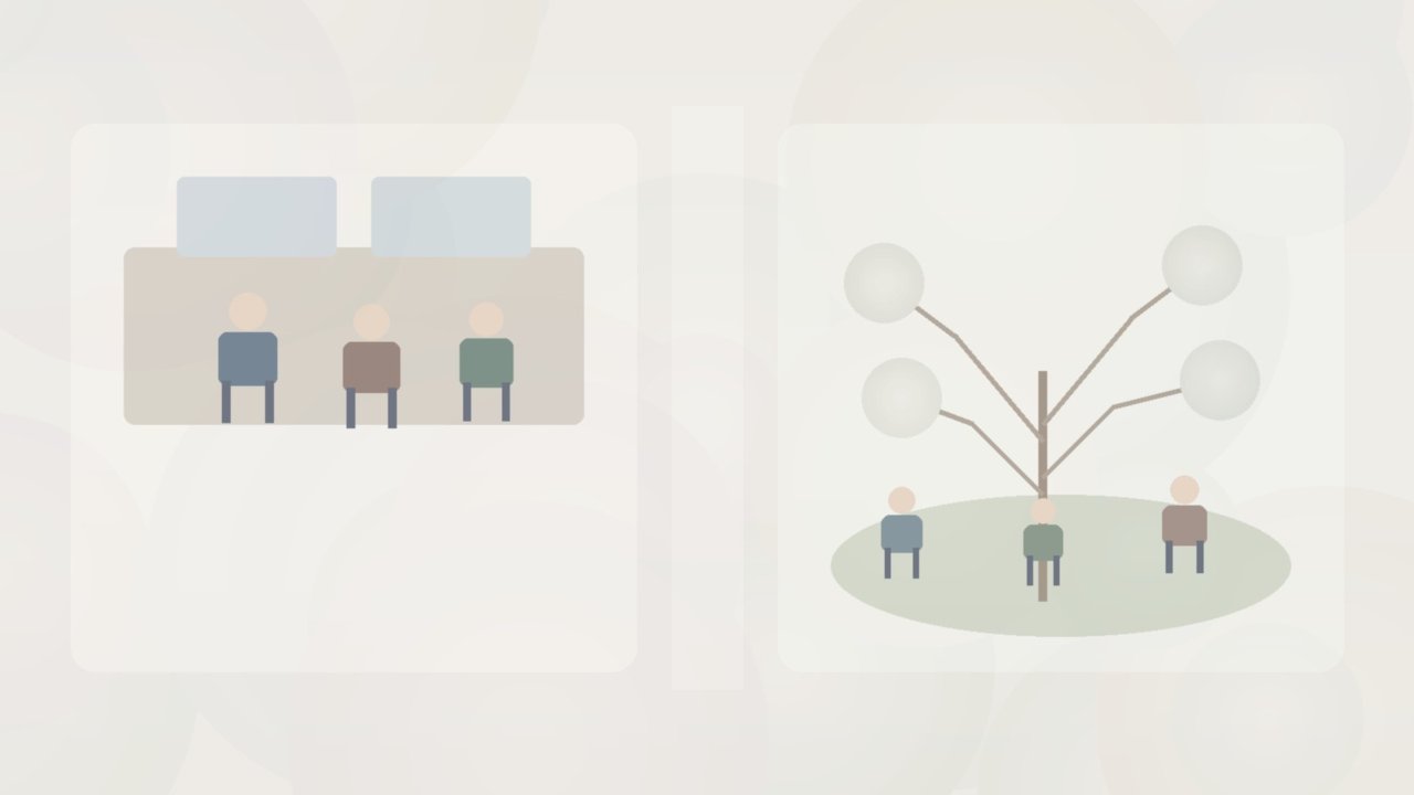 Figure: Left — collaboration imagery for in-company research and mission work; right — branching paths suggesting the Fund’s flexible routes toward community and labor support — editorial illustration with no text or logos; not an actual office or donation photo.